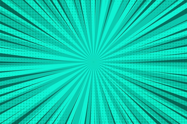 Fondo de arte pop para cartel o libro en luz Diseño de estilo de cómic plano de color verde con medio tono