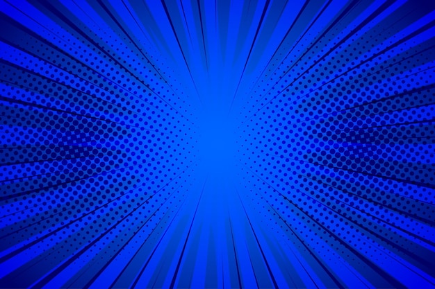 Fondo de arte pop cómico azul con trama de semitonos