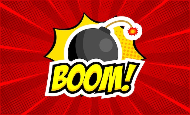 Fondo de arte pop cómico de explosión de auge