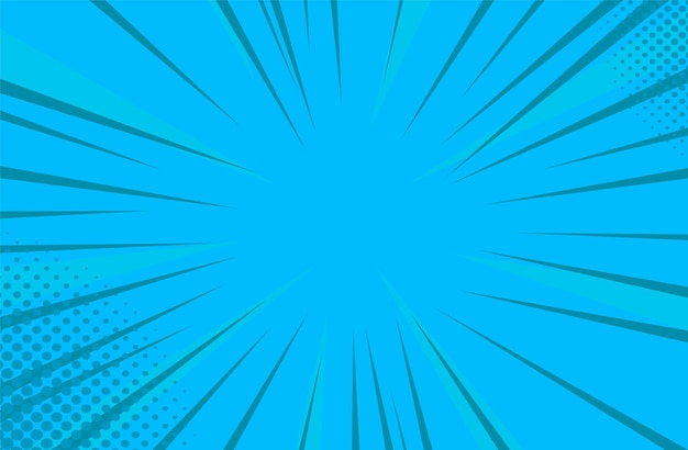 Fondo de arte pop cómico líneas de velocidad puntos de medio tono