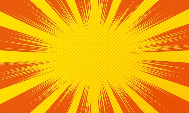 Fondo de arte pop con medio tono y estallido de sol