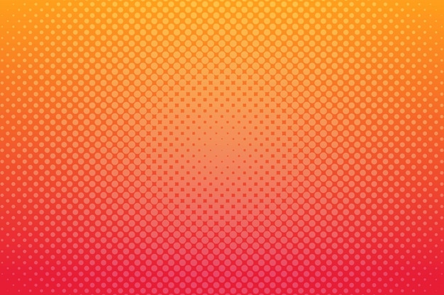 Fondo de arte pop rojo amarillo con puntos de medio tono en estilo cómic retro Ilustración vectorial