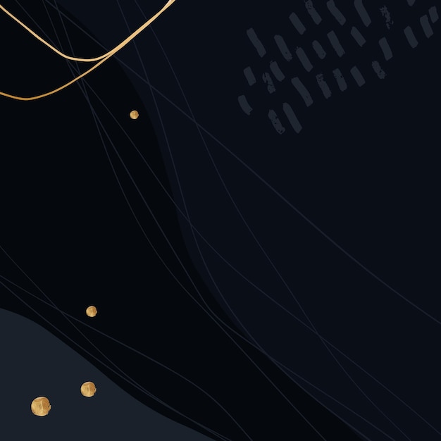 Fondo artístico azul oscuro con líneas y detalles dorados. ilustración vectorial.