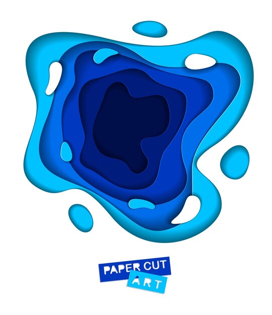 Vector fondo azul abstracto 3d con formas de corte de papel. ilustración vectorial en estilo de corte de papel. diseño para tarjetas de visita, presentaciones, volantes o carteles.