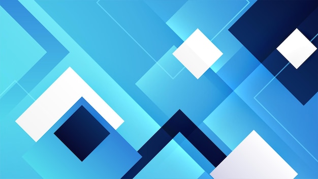 Fondo azul abstracto con cuadrados y tecnología moderna patrón geométrico Vector diseño gráfico abstracto patrón de banner presentación plantilla web de fondo