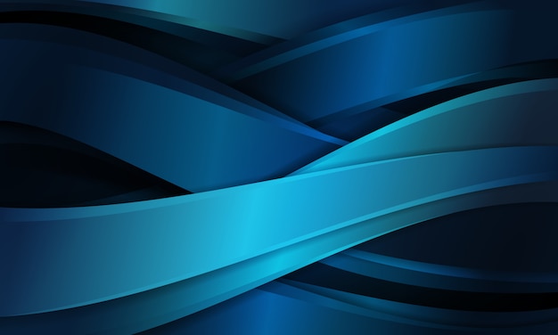 Vector el fondo azul abstracto con la curva forma el modelo cruzado