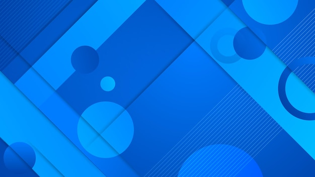 Fondo azul abstracto con decoración de formas geométricas