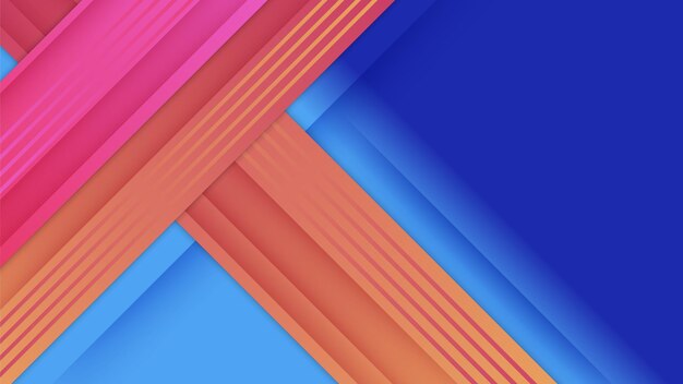 Fondo azul abstracto con degradado de neón amarillo naranja rosa Ilustración vectorial