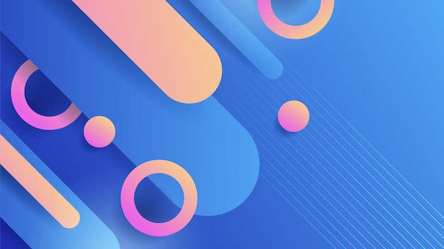 Fondo azul abstracto con degradado de neón de rosa y amarillo naranja Ilustración vectorial