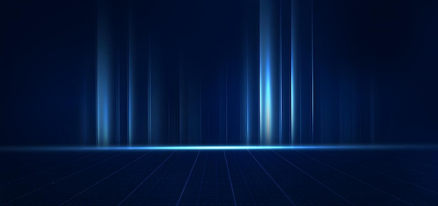 Fondo azul abstracto con haces de luz