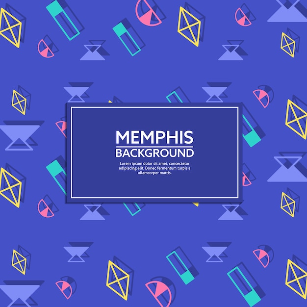 Vector fondo azul abstracto memphis style