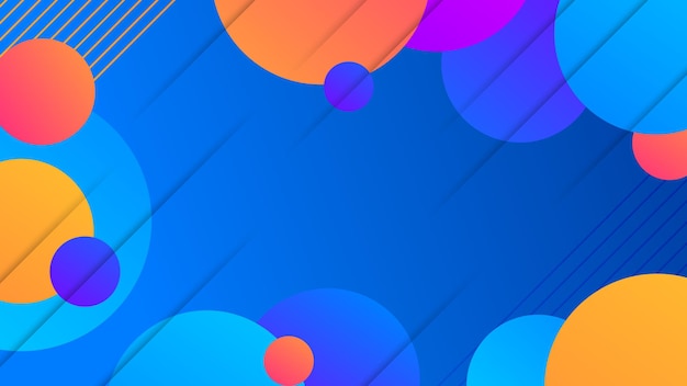 Fondo azul abstracto moderno con elemento de círculo colorido e ilustración de efecto brillante