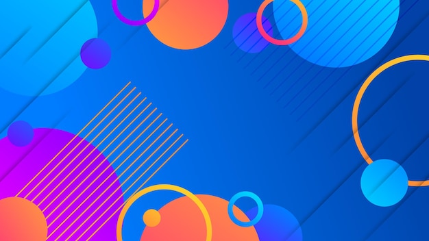 Fondo azul abstracto moderno con elemento de círculo colorido e ilustración de efecto brillante