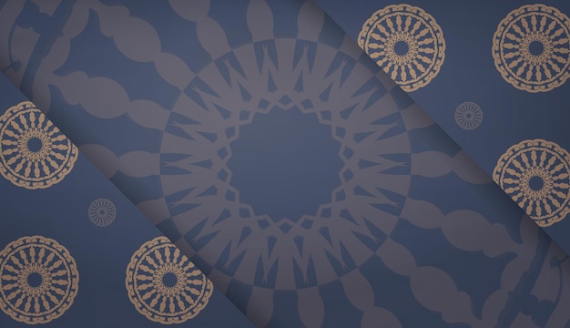 Fondo en azul con adornos marrones griegos para el diseño debajo de su logo