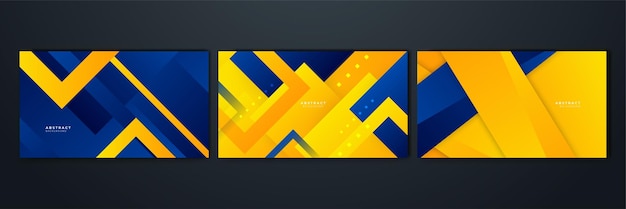 Fondo azul y amarillo abstracto Diseño para plantilla de póster en telón de fondo web banner folleto sitio web volante página de destino presentación certificado y seminario web