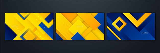 Fondo azul y amarillo abstracto Diseño para plantilla de póster en telón de fondo web banner folleto sitio web volante página de destino presentación certificado y seminario web