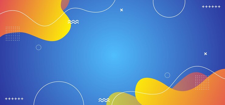 Un fondo azul y amarillo con muchos puntos y líneas