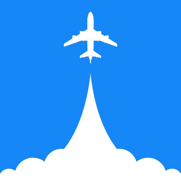 Vector fondo azul avión blanco