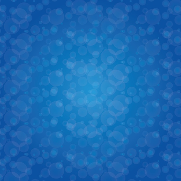 fondo azul con burbujas alineadas y apiladas en la imagen y luz dispersa en el agua del mar medio
