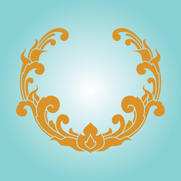Un fondo azul con un círculo con un diseño floral en el medio.