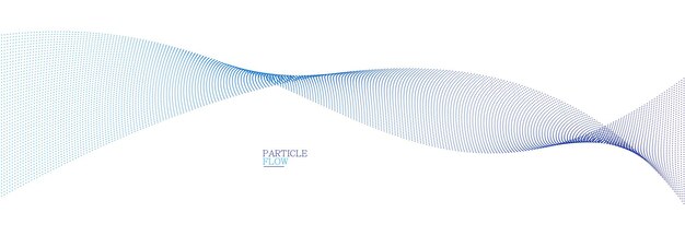fondo azul claro abstracto onda vectorial de partículas que fluyen líneas curvas de puntos en movimiento tecnología y ciencia tema aireado y facilidad ilustración futurista