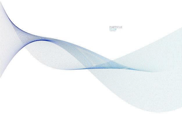 fondo azul claro abstracto onda vectorial de partículas que fluyen líneas curvas de puntos en movimiento tecnología y ciencia tema aireado y facilidad ilustración futurista