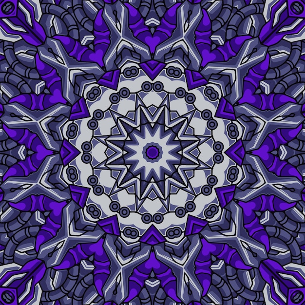 Fondo azul con colorido patrón simétrico patrón indio patrón oriental