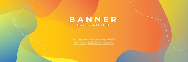 Fondo azul con composición de color naranja y amarillo en abstracto. se pueden usar fondos abstractos con una combinación de líneas y puntos circulares para sus banners publicitarios, plantilla de banner de venta y más.