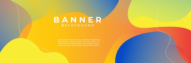 Fondo azul con composición de color naranja y amarillo en abstracto. Se pueden usar fondos abstractos con una combinación de líneas y puntos circulares para sus banners publicitarios, plantilla de banner de venta y más.