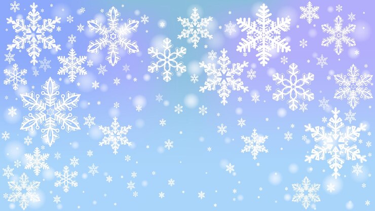 Vector fondo azul con copos de nieve blanca