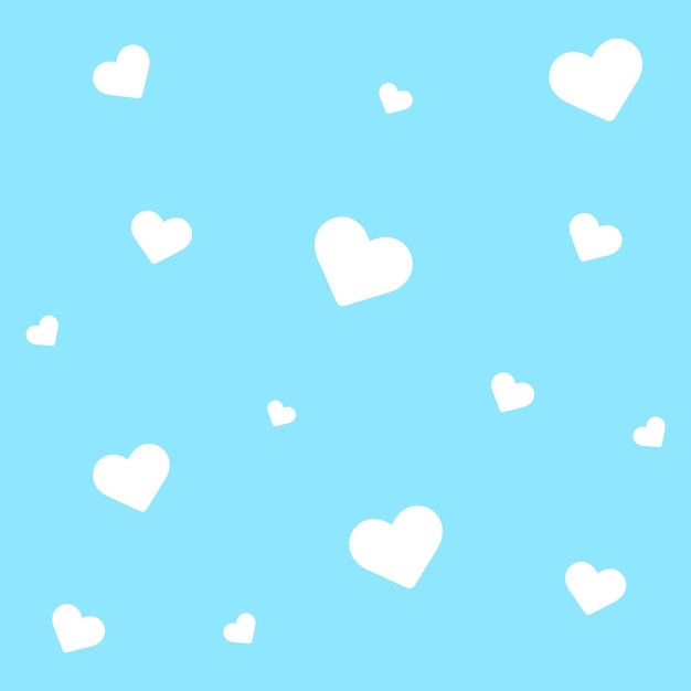 un fondo azul con corazones blancos