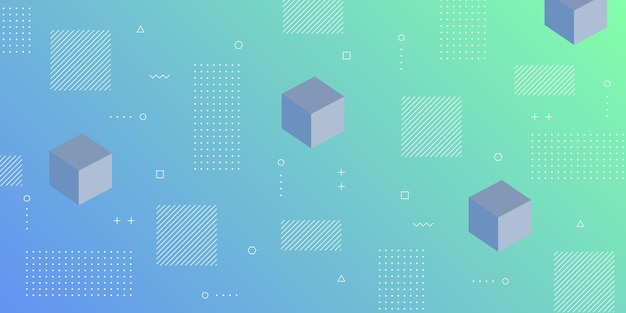 un fondo azul con un cubo y la palabra cubo en él