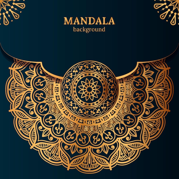 un fondo azul con un diseño dorado en él