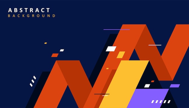 Fondo azul con diseño de vectores de formas coloridas