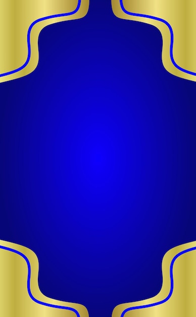 Fondo azul y dorado con un marco para texto en el centro