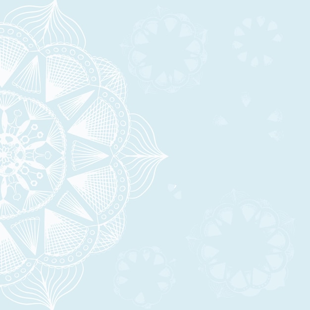 Vector fondo azul con encaje mandala blanco un patrón para el diseño y la creatividad