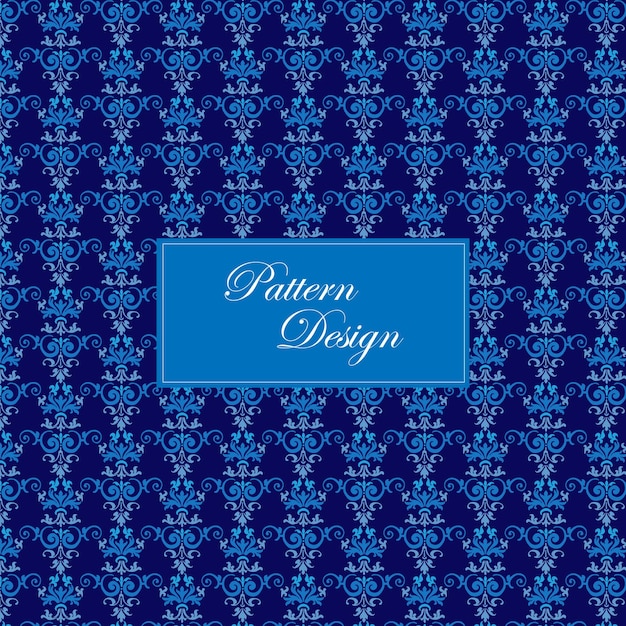 un fondo azul con una etiqueta para un diseño llamado el patrón