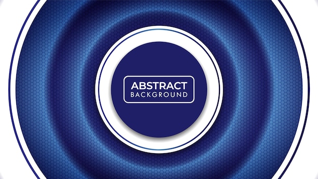 Fondo azul con fibra de carbono hexagonal con concepto abstracto de onda de círculo geométrico