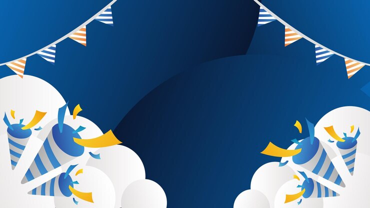 Vector fondo azul de gradiente de la fiesta de cumpleaños