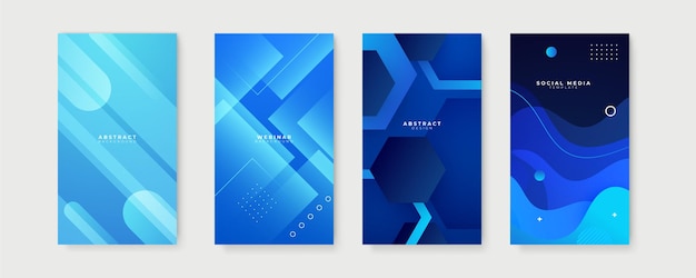 Fondo azul para la historia plantilla de redes sociales Vector diseño gráfico abstracto patrón de banner presentación plantilla web de fondo