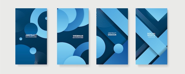 Fondo azul para la historia plantilla de redes sociales Vector diseño gráfico abstracto patrón de banner presentación plantilla web de fondo