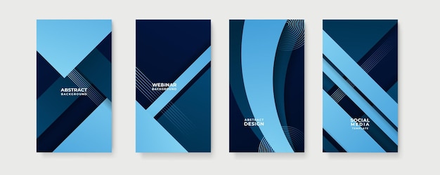 Fondo azul para la historia plantilla de redes sociales Vector diseño gráfico abstracto patrón de banner presentación plantilla web de fondo