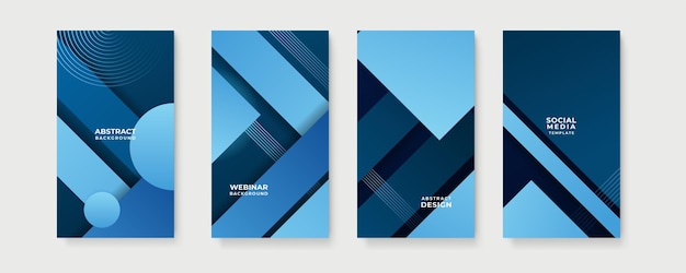 Fondo azul para la historia plantilla de redes sociales Vector diseño gráfico abstracto patrón de banner presentación plantilla web de fondo