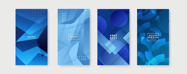 Fondo azul para la historia plantilla de redes sociales Vector diseño gráfico abstracto patrón de banner presentación plantilla web de fondo