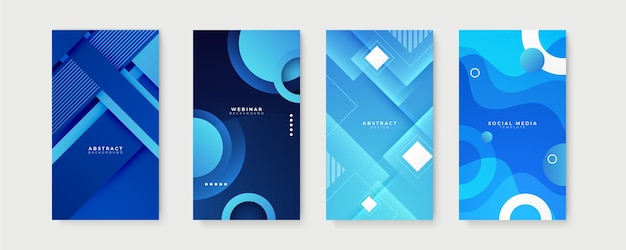 Fondo azul para la historia plantilla de redes sociales Vector diseño gráfico abstracto patrón de banner presentación plantilla web de fondo