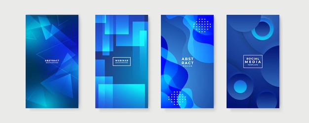 Fondo azul para la historia plantilla de redes sociales Vector diseño gráfico abstracto patrón de banner presentación plantilla web de fondo
