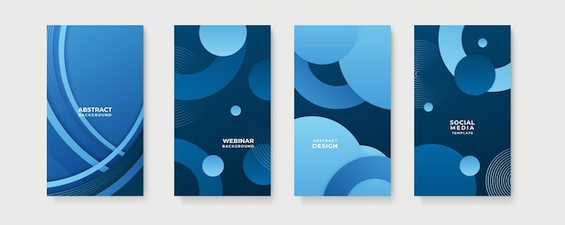 Fondo azul para la historia plantilla de redes sociales Vector diseño gráfico abstracto patrón de banner presentación plantilla web de fondo