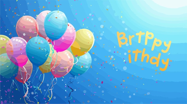 Fondo azul Ilustración vectorial de cumpleaños feliz