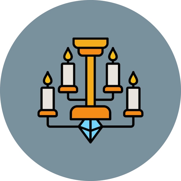 un fondo azul con una imagen de un candelabro y velas