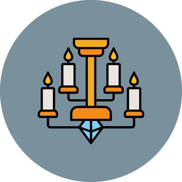 Vector un fondo azul con una imagen de un candelabro y velas